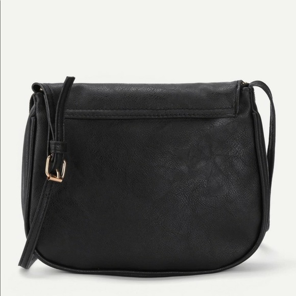 Vegan leather saddle bag crossbody purse tassel - Picture 3 of 12